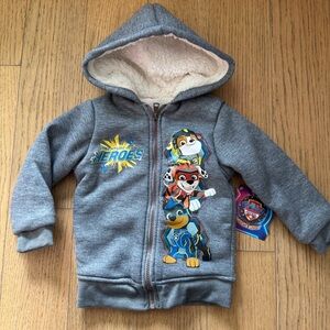 Paw Patrol Kids Grey Fleece Hoodie Jacket Size 18M - NWT